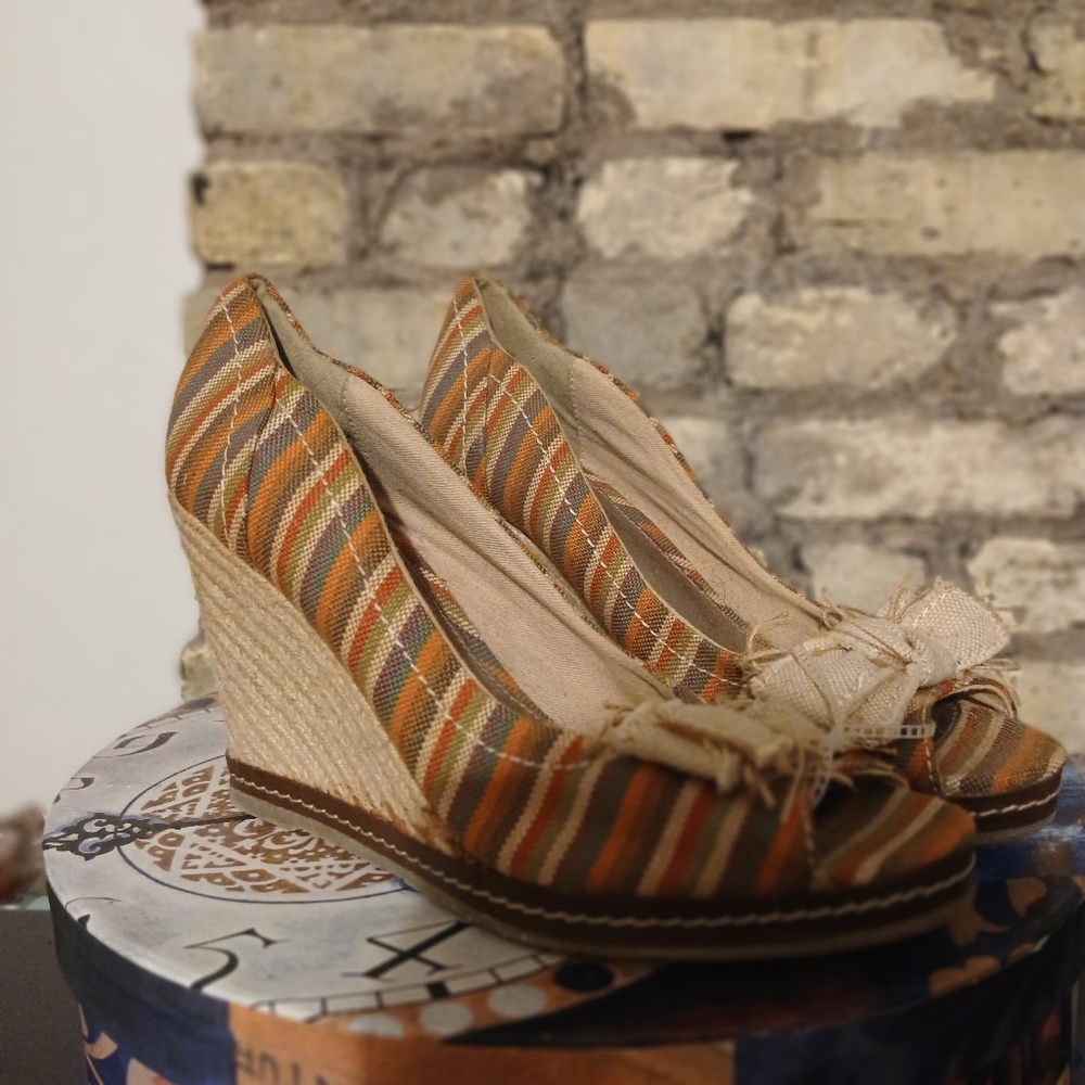 Striped Espadrille Flats